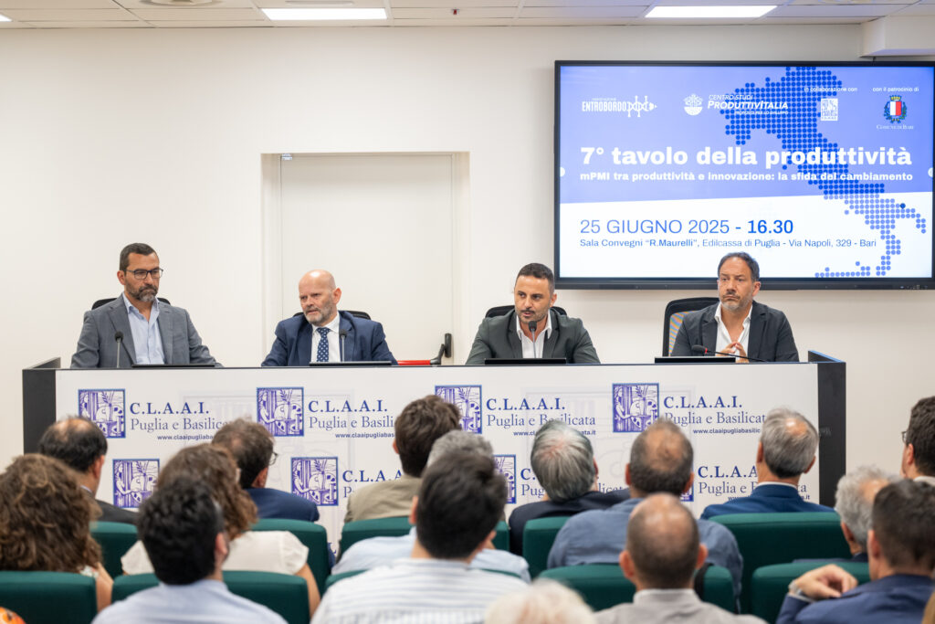 A Bari il 7° Tavolo della Produttività: imprese, istituzioni e professionisti insieme per le mPMI del territorio